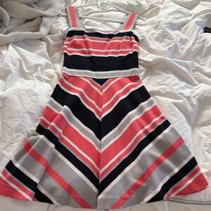 Banana Republic Pink and Gray Striped Top